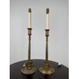 Pair of Brass Plated Table Lamps