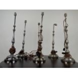 Set of 6 Nickel Plated Table Lamps