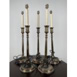 Set of 5 Nickel Plated Table Lamps