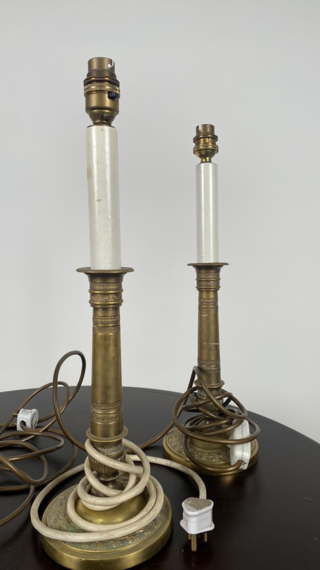 Set of 4 Mid Century Brass Table Lamps - Image 4 of 5