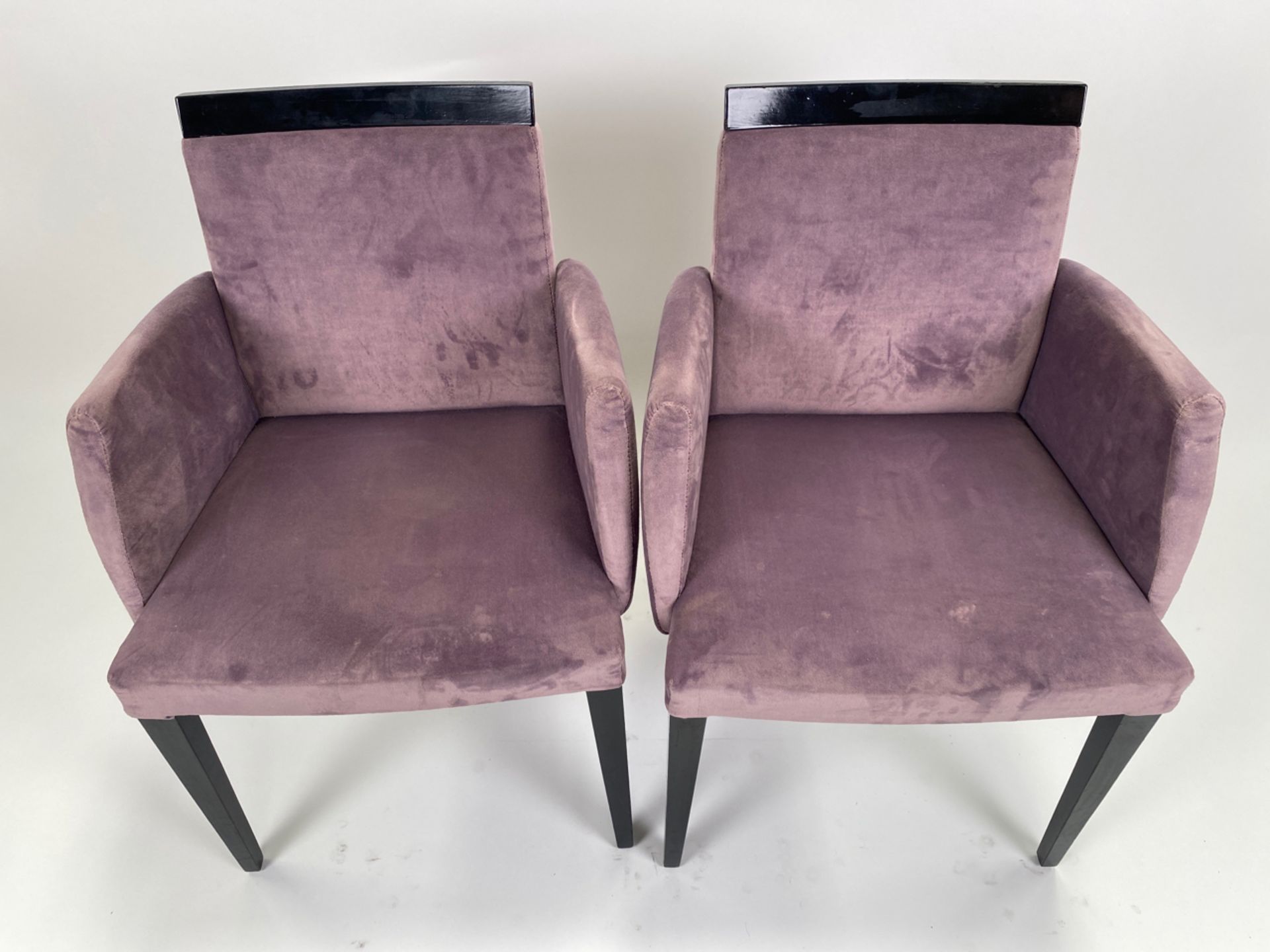Pair of Purple Velour Armchairs - Image 2 of 2