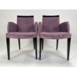 Pair of Purple Velour Armchairs