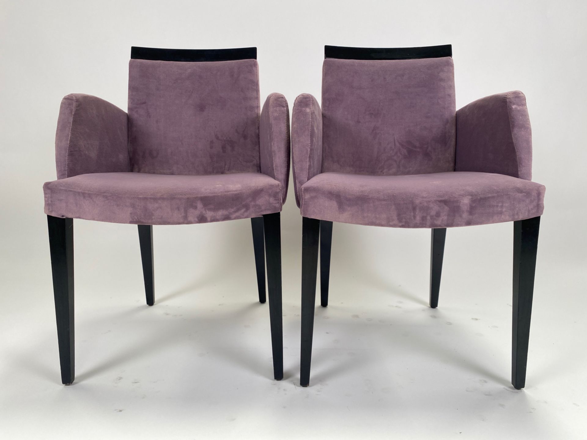 Pair of Purple Velour Armchairs