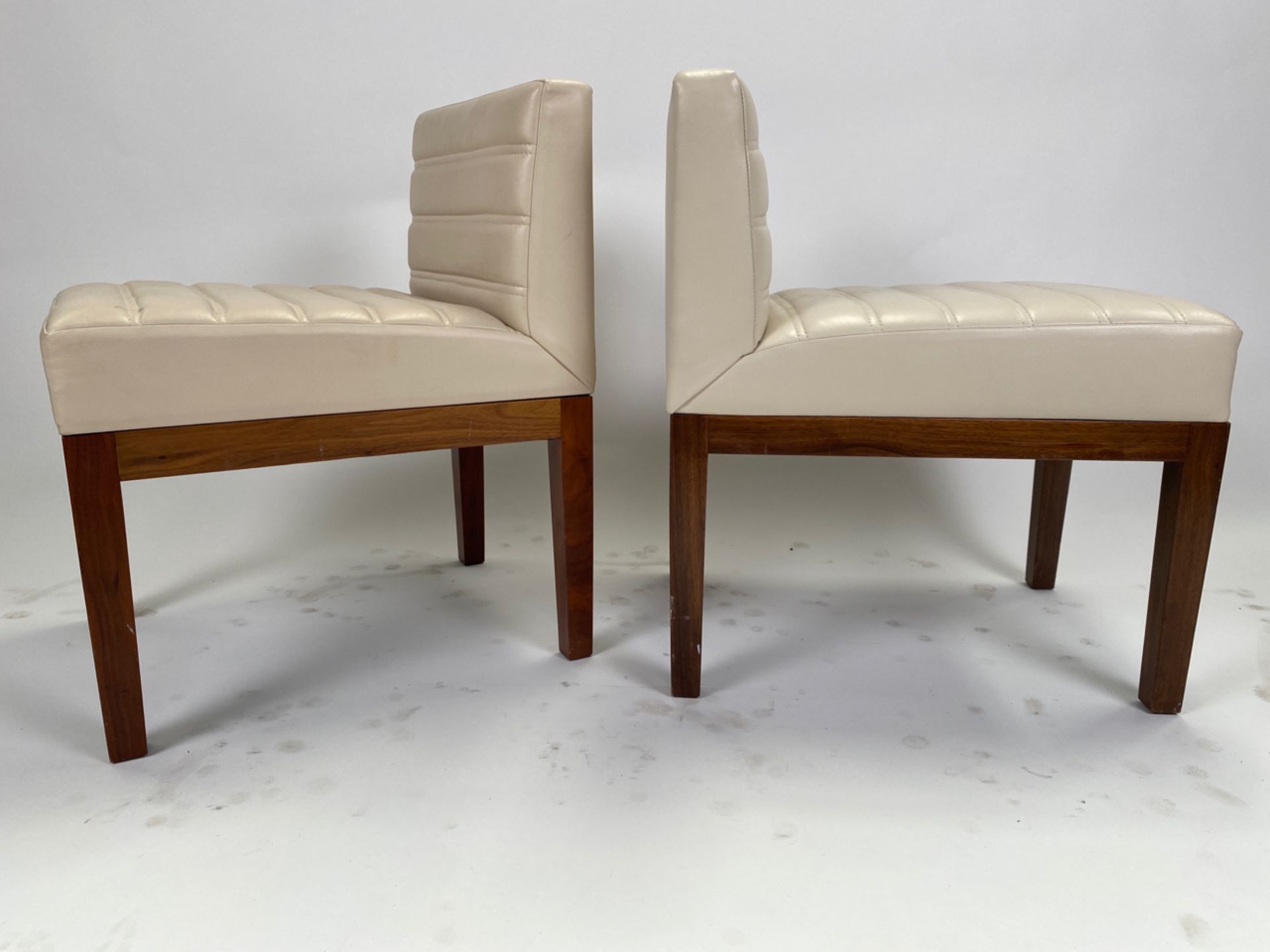 Set of 4 Cream Bench Seats - Image 3 of 4