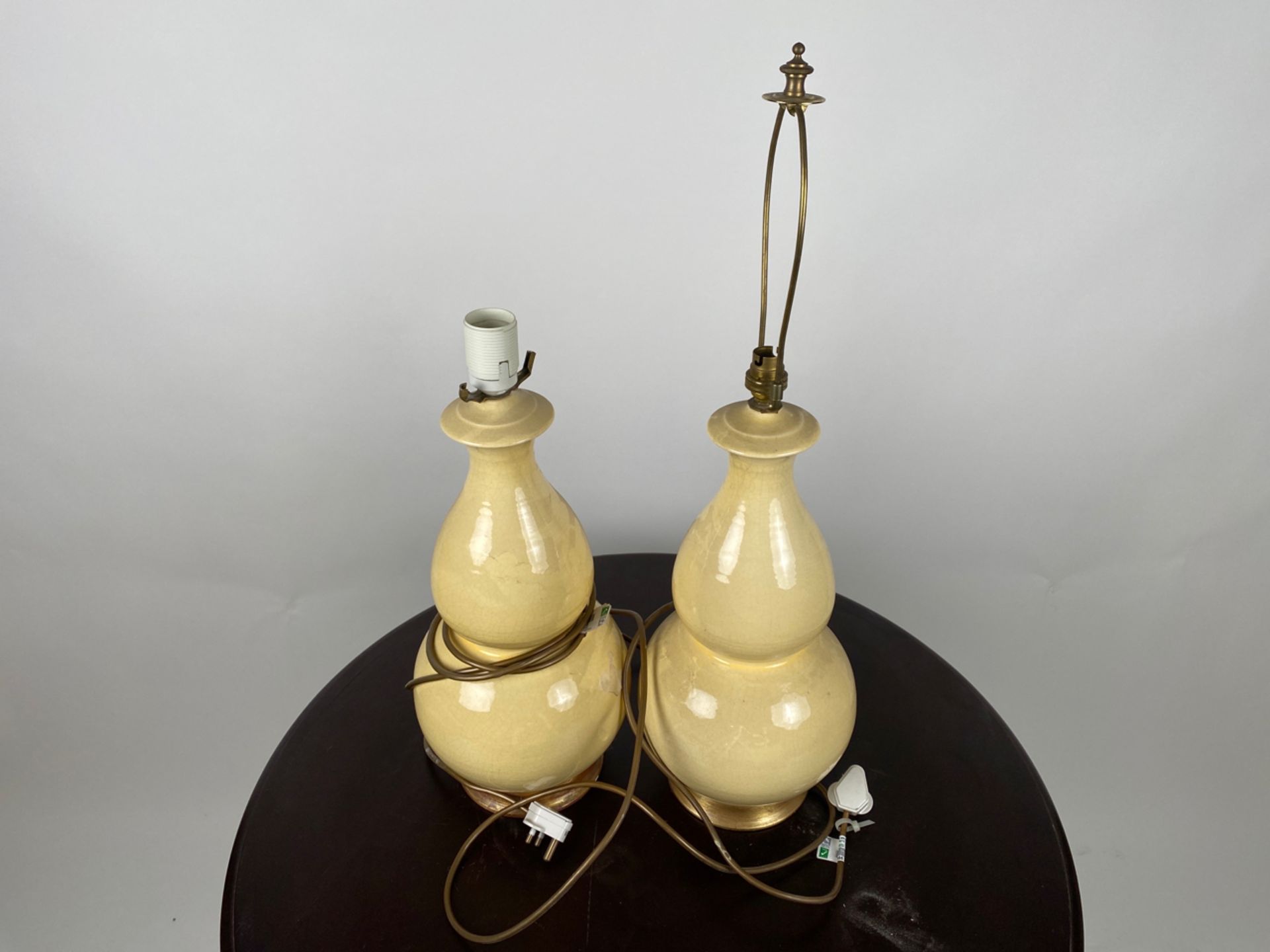 Pair of Pale Yellow Ceramic Table Lamps - Image 2 of 3
