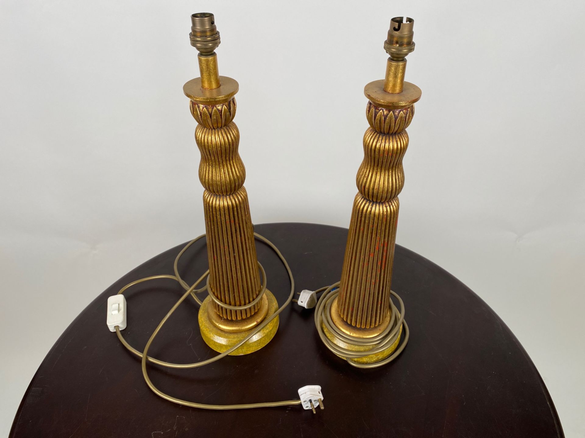 Set of 4 Brass Effect Table Lamps - Image 2 of 4