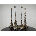 Set of 4 Nickel Plated Table Lamps
