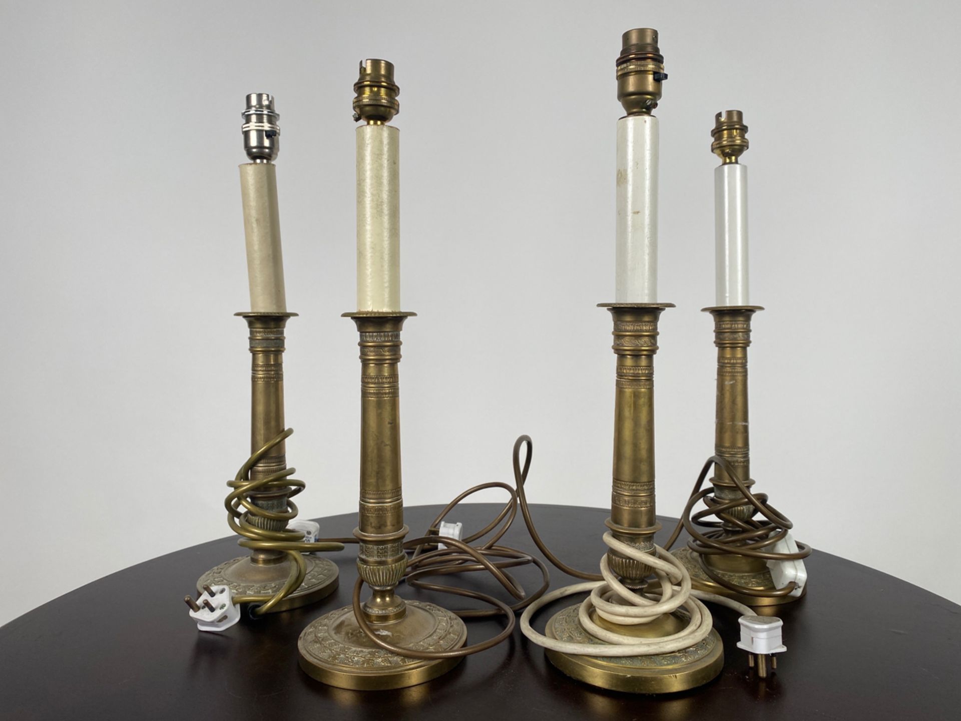 Set of 4 Mid Century Brass Table Lamps