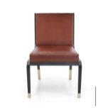 Ben Whistler Leather & Velvet Dining Chairs x 6 Made for Davies and Brook at Claridge's