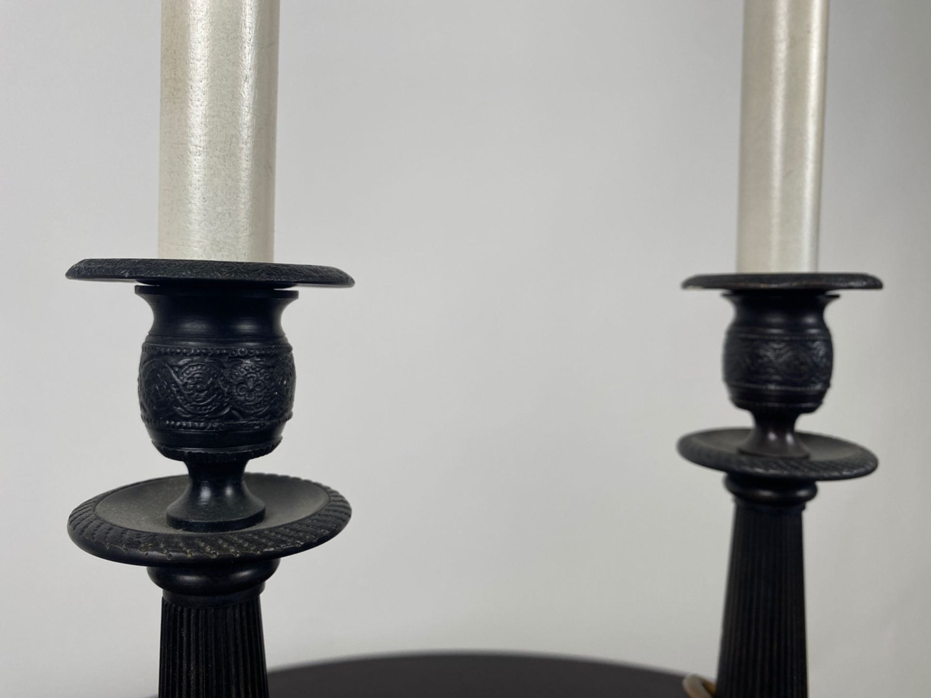 Pair of Bronze Candlestick Lamps - Image 5 of 5