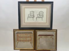 Set of 3 Furniture Themed Prints
