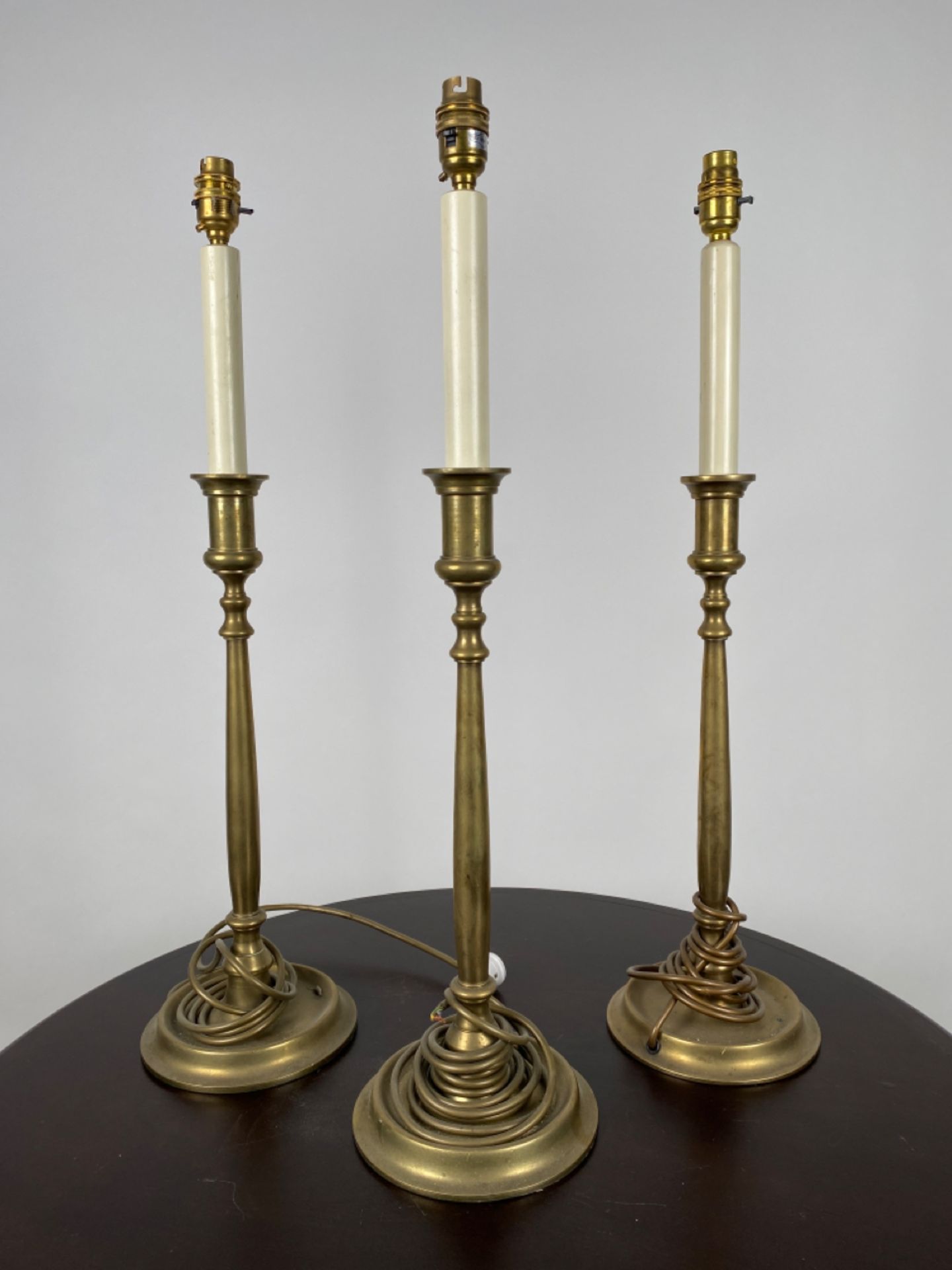 Trio of Bronze Plated Table Lamps