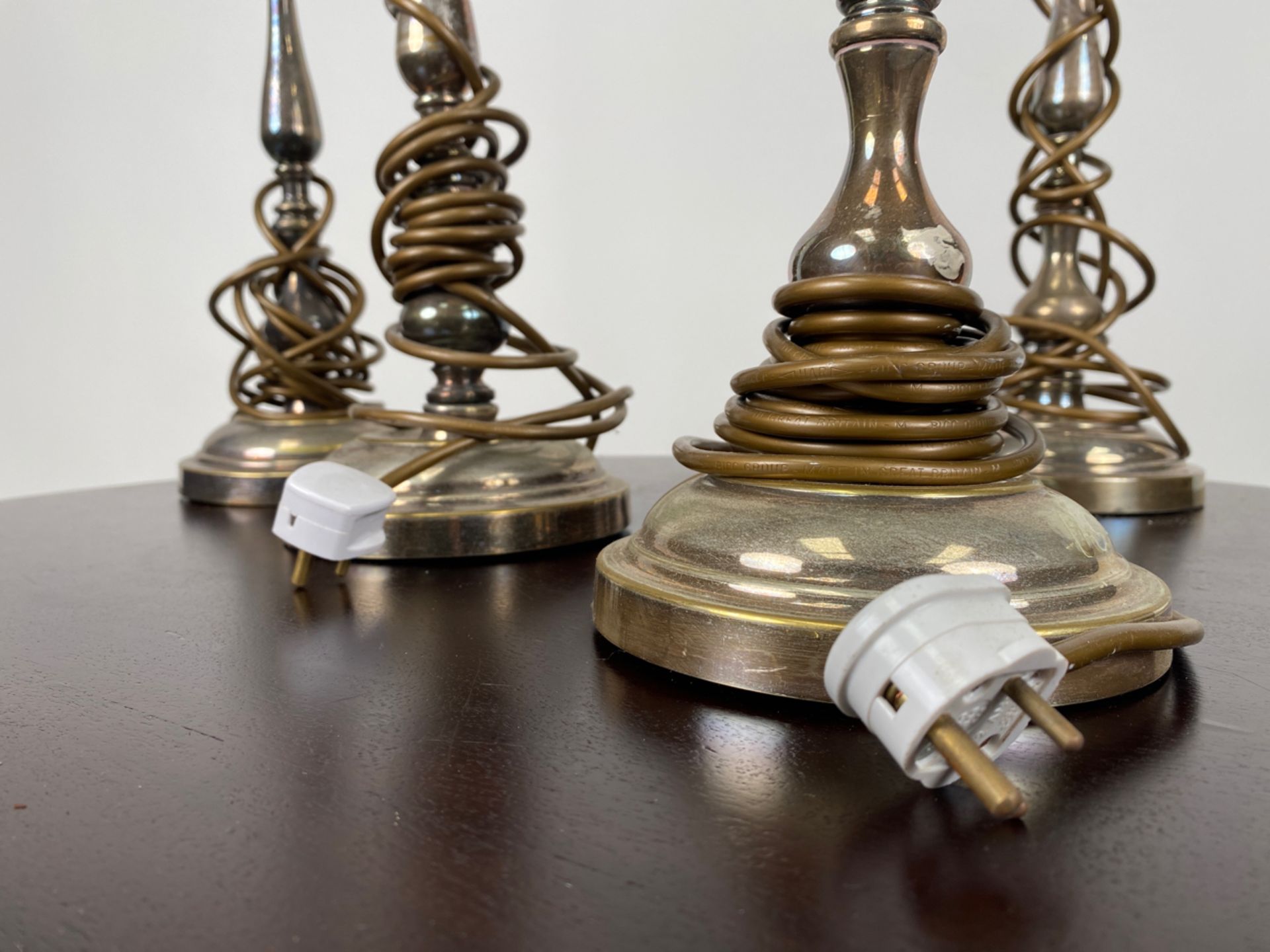 Set of 4 Nickel Plated Table Lamps - Image 3 of 4
