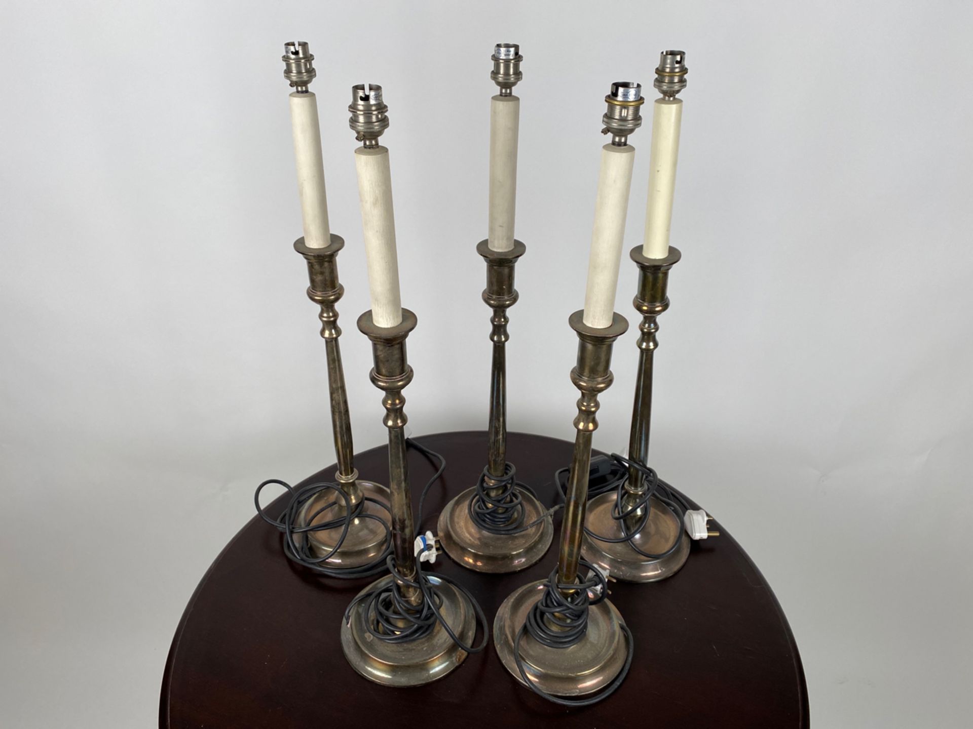 Set of 5 Nickel Plated Table Lamps - Bild 2 aus 4