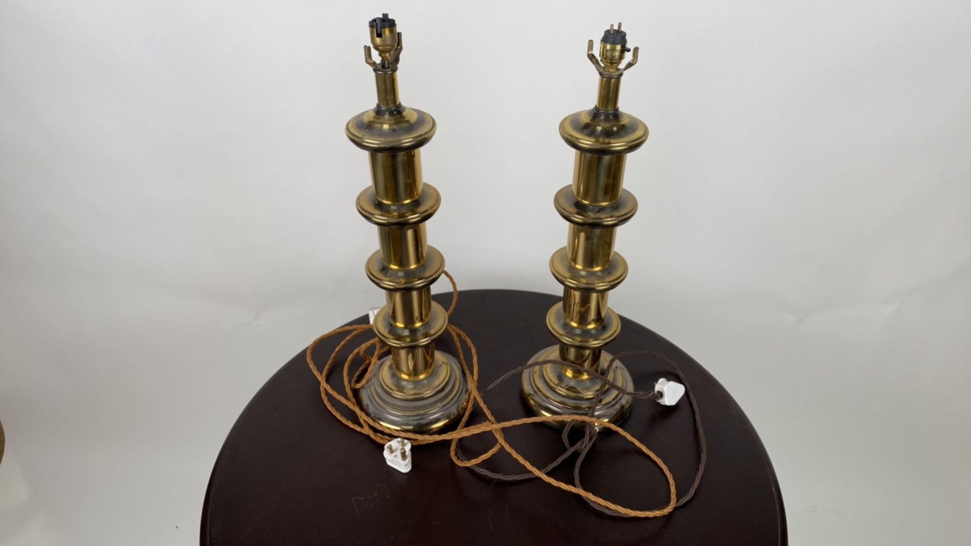 Pair of Brass Tiered Table Lamps - Image 2 of 4
