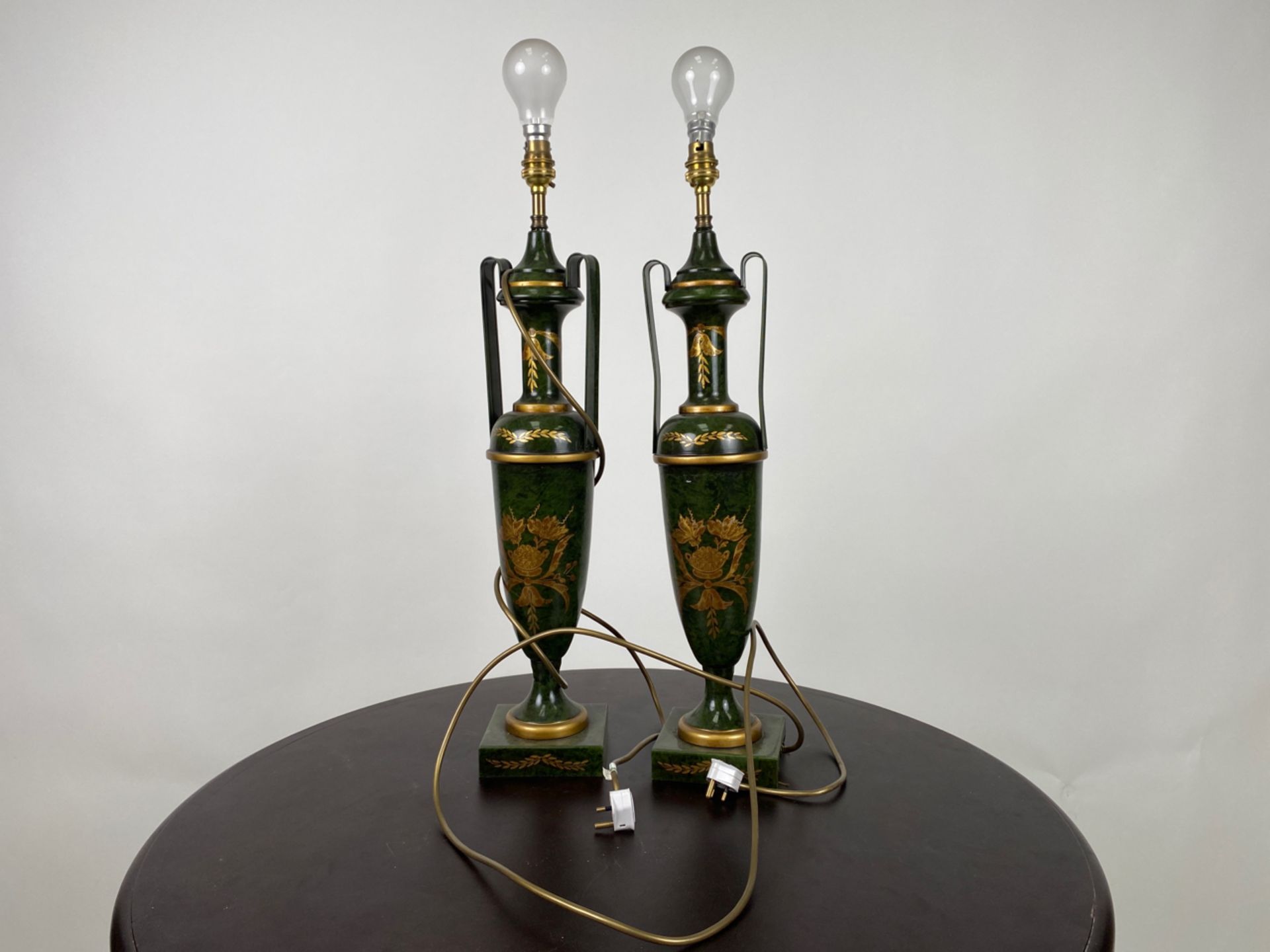 Pair of Painted Urn Table Lamps