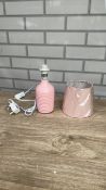 RIBBED TABLE LAMP 26CM PINK