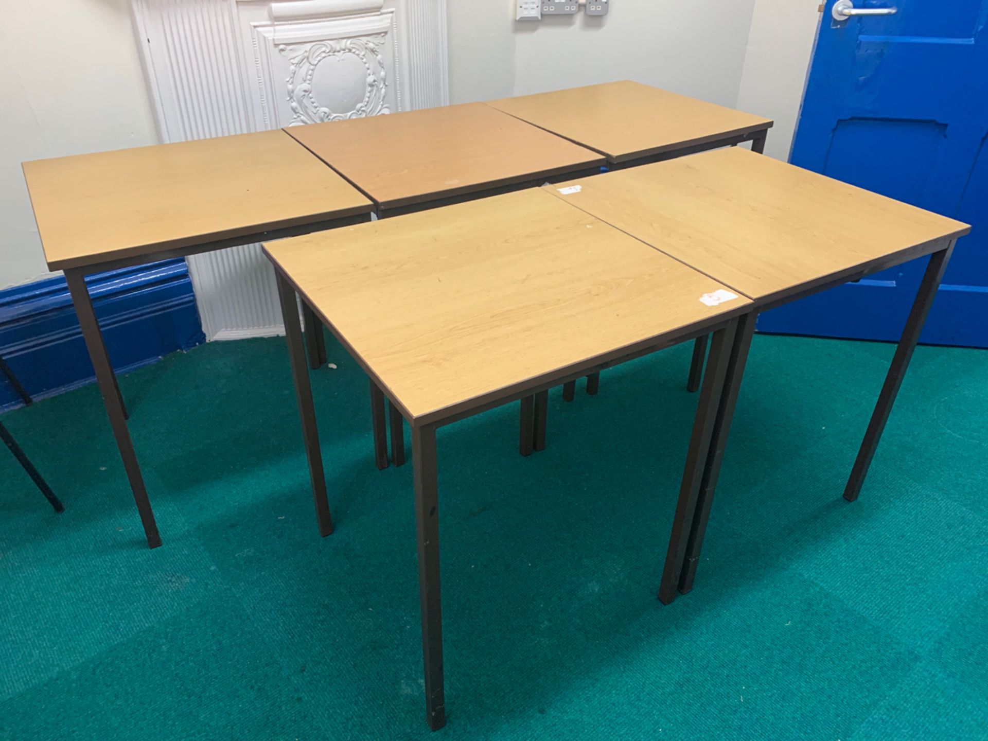 Set of 5 Square Tables on Metal Frame