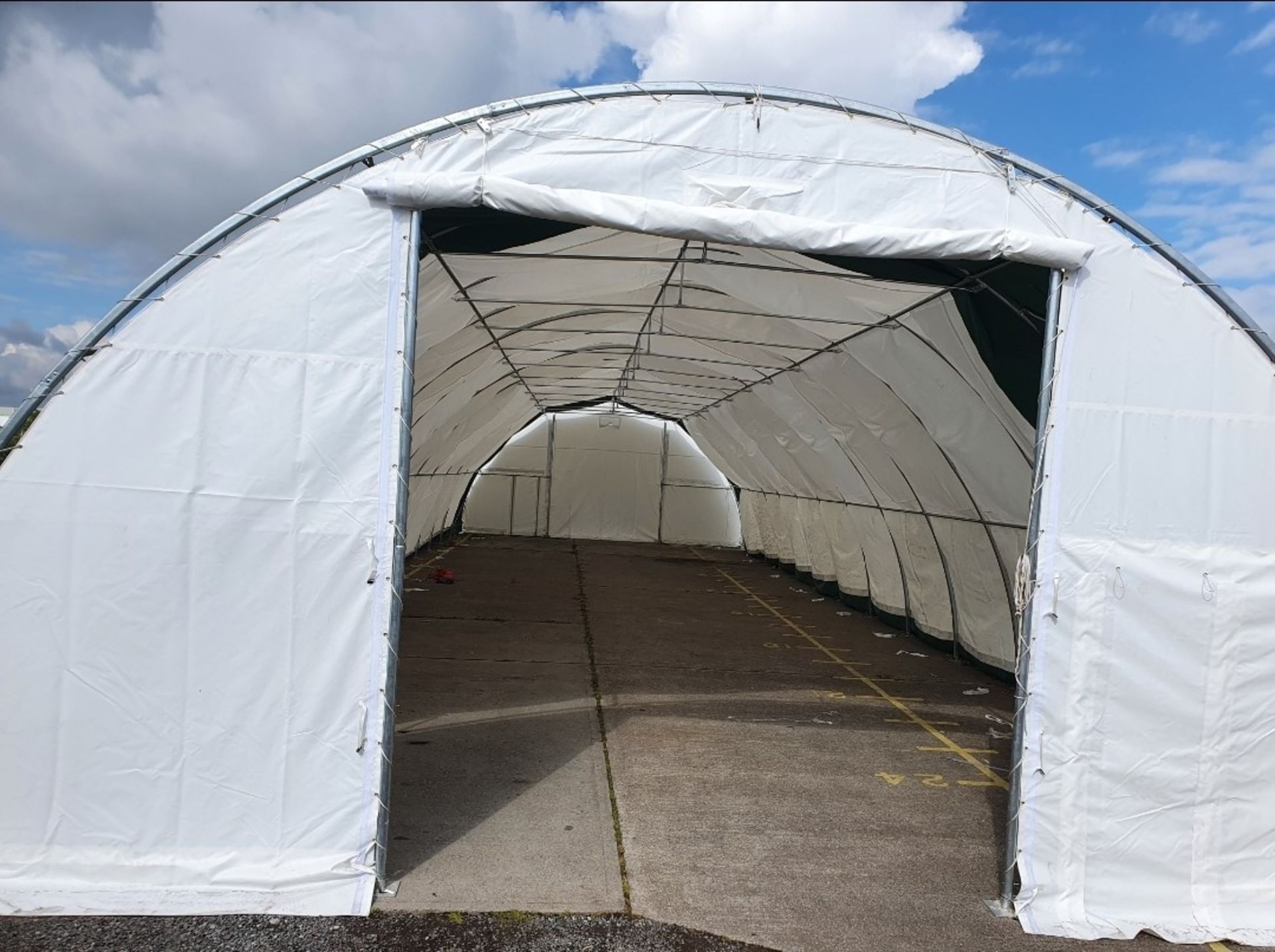 40' Long Industrial PVC Single Truss Arch Storage Shelter. - Image 3 of 7