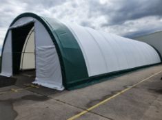 30' Long Industrial PVC Single Truss Arch Storage Shelter.