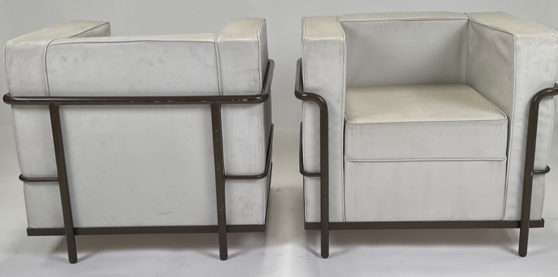 Pair of Le Corbusier, Cassina LC2 Style Leather Armchairs