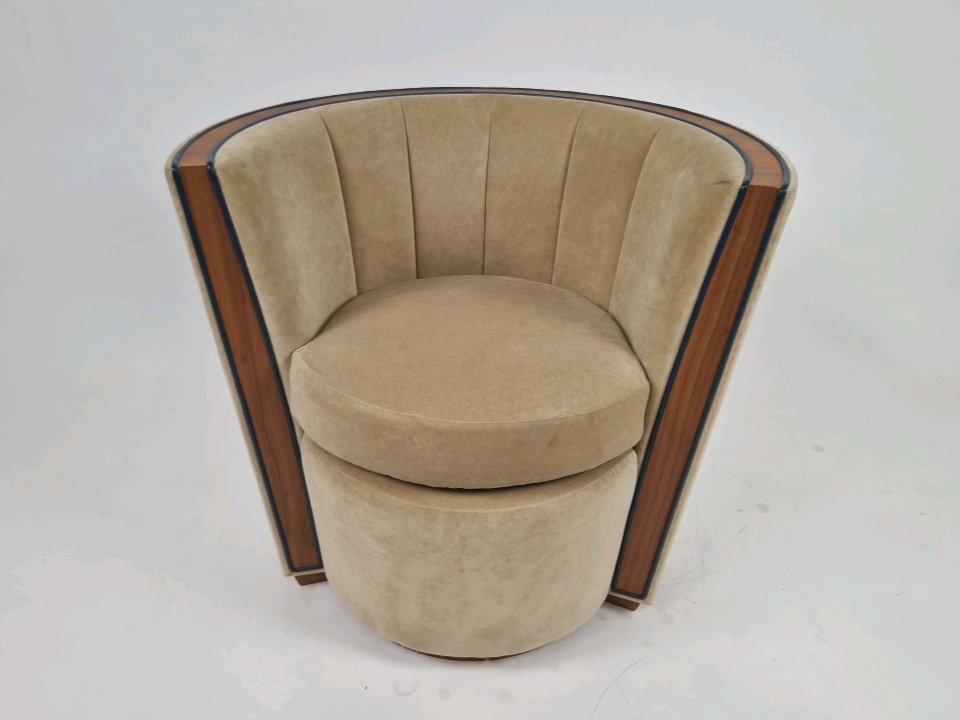 Bespoke David Linley Deco Tub Chair Made for Claridge's Suites - Image 3 of 6