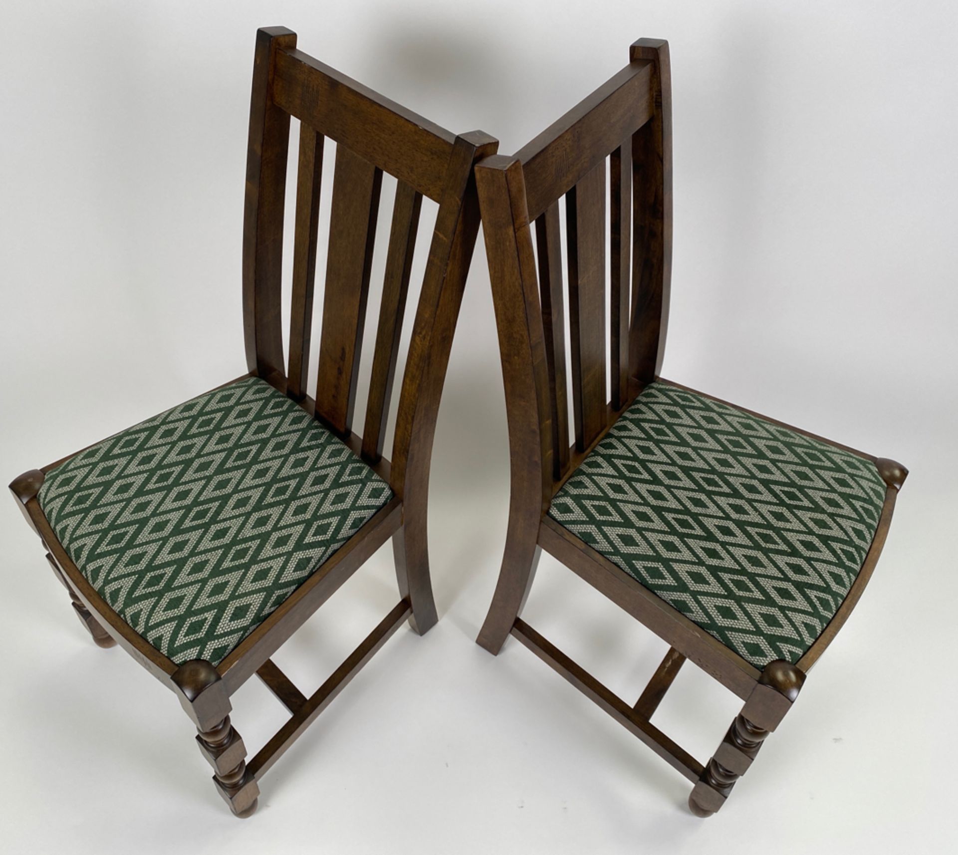 Mayfair Dining Chairs with Green Diamond Padded Seat - Image 3 of 5