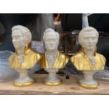 Trio of Composer Busts