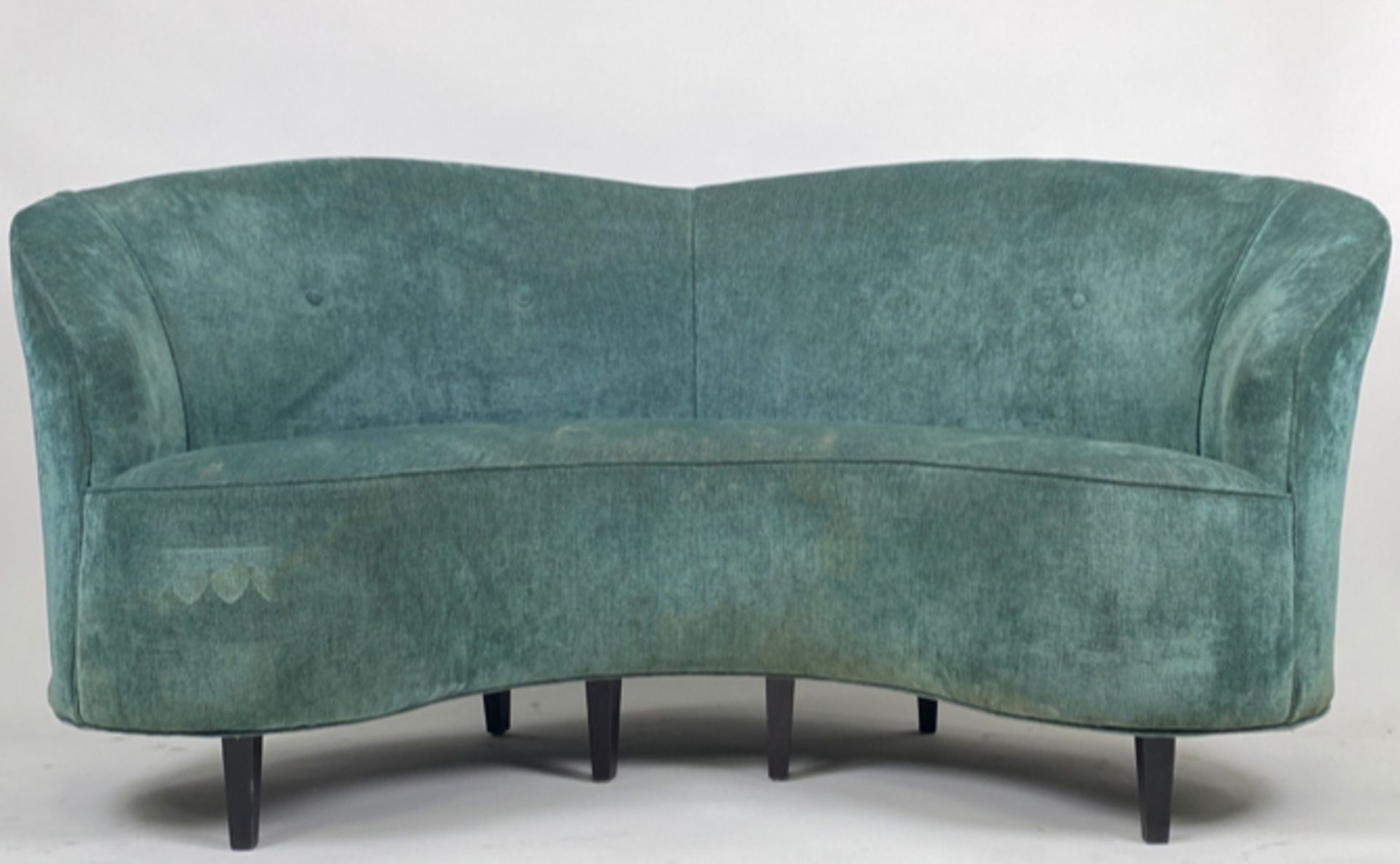 Curved Teal Sofa