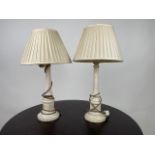 Pair of Wooden Table Lamps