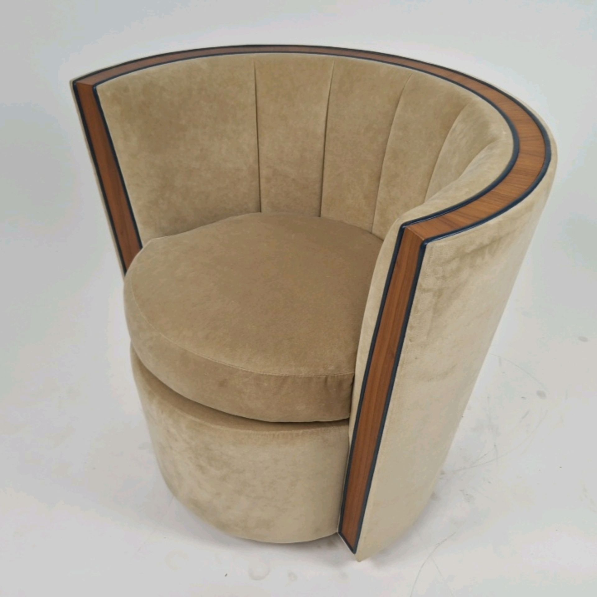 Bespoke David Linley Deco Tub Chair Made for Claridge's Suites - Image 4 of 6