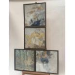 Set of 4 Matching Abstract Artwork