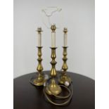 Set of 3 Brass Table Lamps