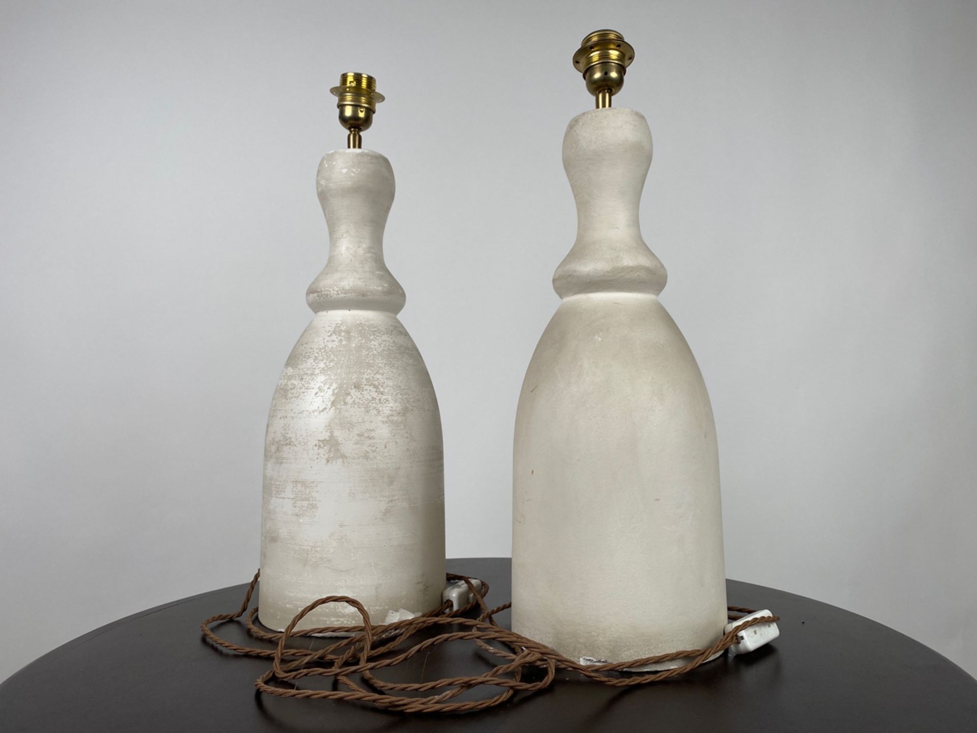 Pair of Hollow Clay Table Lamps