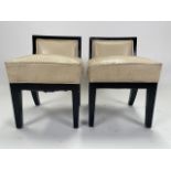 Pair of Ostrich Leather Stools