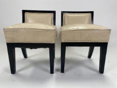 Pair of Ostrich Leather Stools