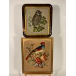 Set of 2 Cross Stitched Bird Themed Artwork