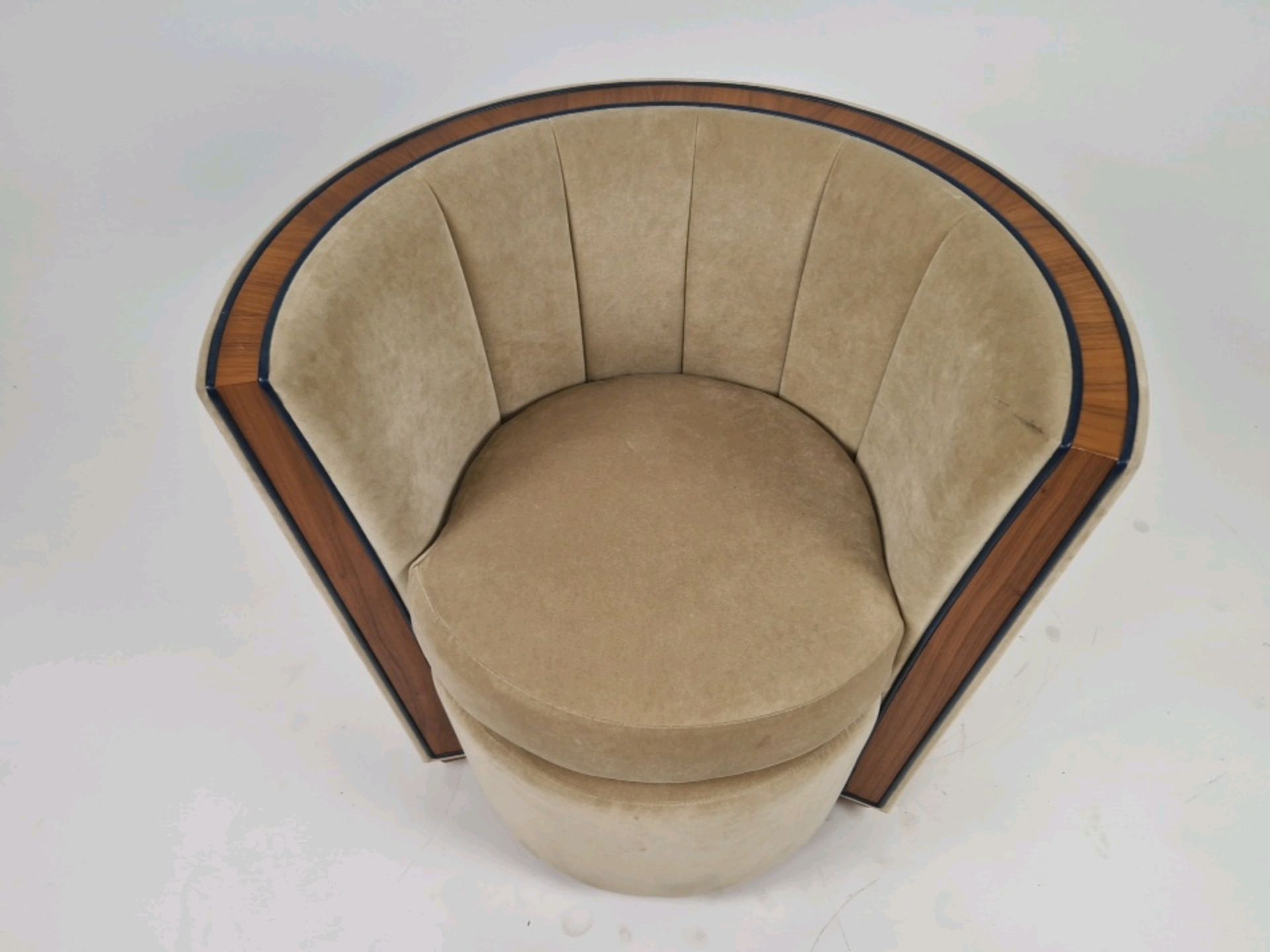 Bespoke David Linley Deco Tub Chair Made for Claridge's Suites - Image 2 of 6