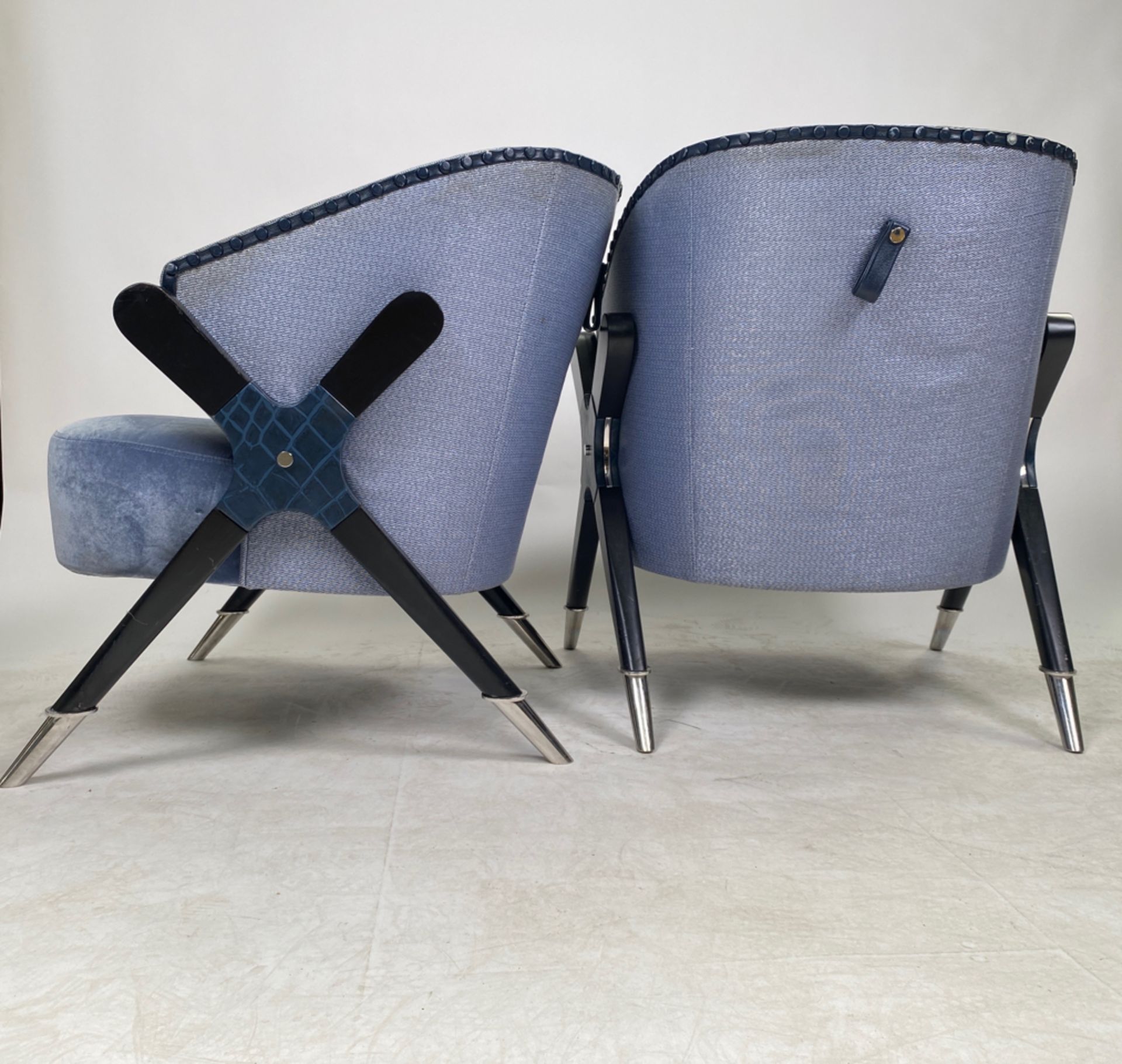 Bespoke Pair of Ben Whistler Chairs Commissioned by Robert Angell Design for The Berkeley Blue Bar - Image 3 of 5