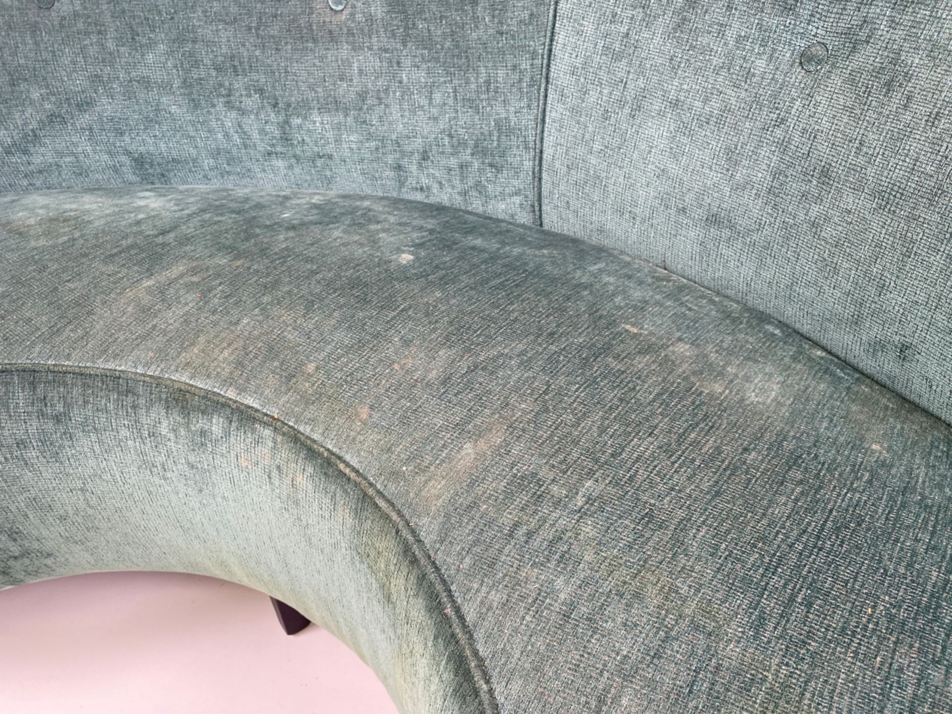 Curved Teal Sofa - Image 2 of 5