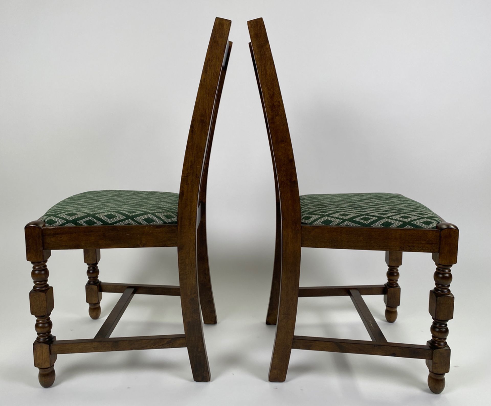 Mayfair Dining Chairs with Green Diamond Padded Seat - Image 4 of 5