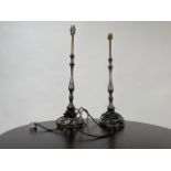 Pair of Nickel Plated Table Lamps