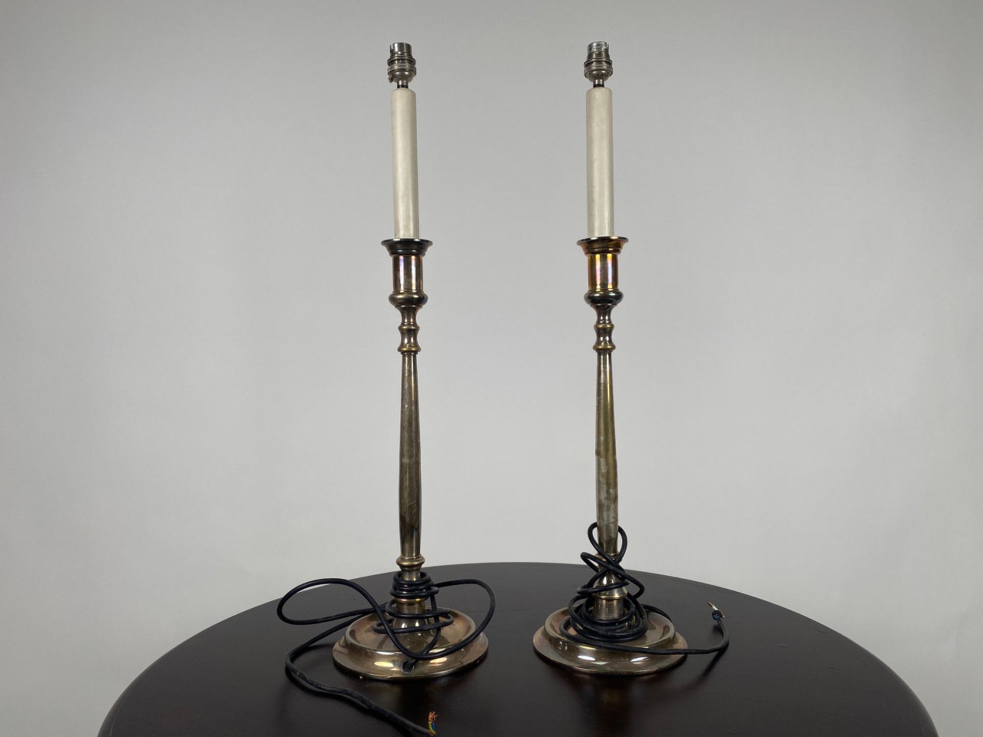 Pair of Nickel Plated Table Lamps