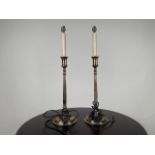 Pair of Nickel Plated Table Lamps