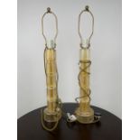 Pair of Speckled Glass Tiered Table Lamps