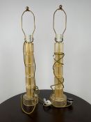 Pair of Speckled Glass Tiered Table Lamps