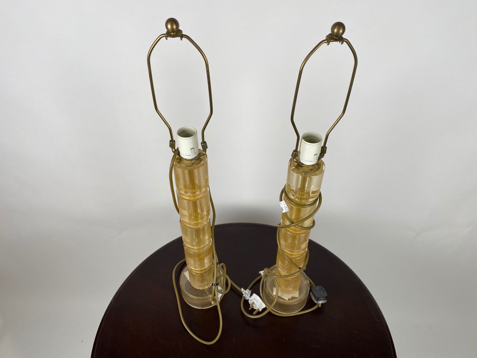 Pair of Speckled Glass Tiered Table Lamps - Image 3 of 4