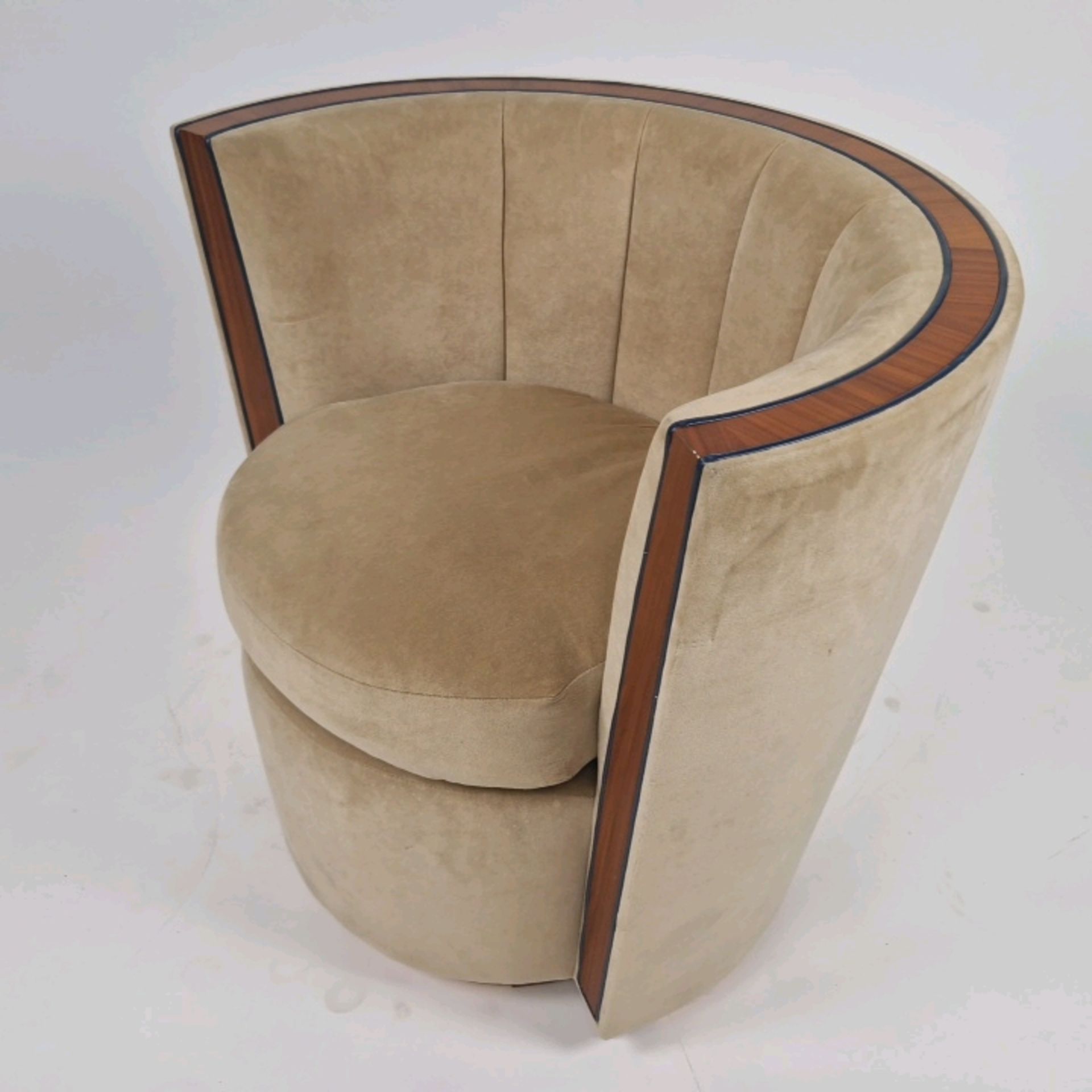 Bespoke Deco Tub Chair Made for Claridge's by David Linley - Image 4 of 7