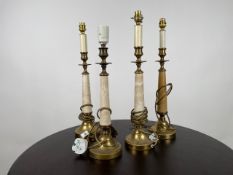 Set of 4 Brass Table Lamps