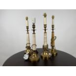 Set of 4 Brass Table Lamps